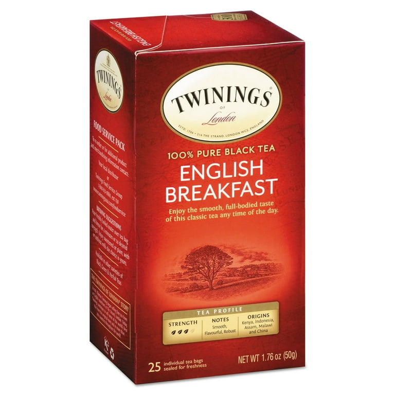 Tea Bags, English Breakfast, 1.76 oz, 25/Box Tea Bags, English Breakfast, 1.76 oz, 25/Box