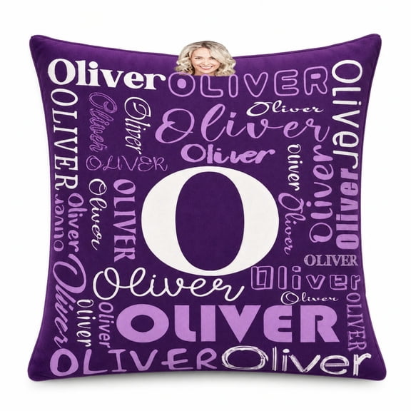 Custom Name Pillow Cover, Pillow Case with Personalized Letter Design, Thoughtful Gift for Family and Friends, Home Decor 16x16 Inch