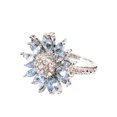 thumbnail image 3 of Anillo de diamantes de girasol azul claro a la moda para mujer, anillo creativo a la moda, joyería Wmkox8yi sjalhkljlk2629, 3 of 9