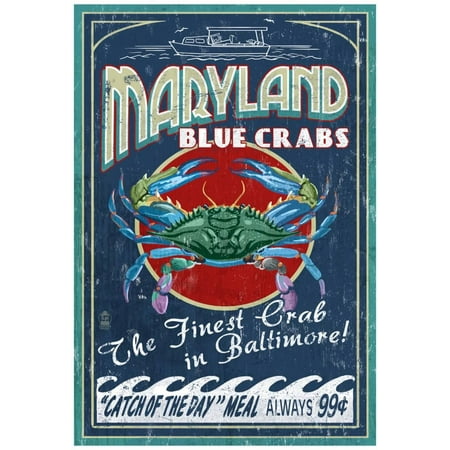 Baltimore, Maryland - Blue Crabs Poster - 13x19