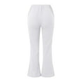 thumbnail image 5 of Caqnni Linen Pants For Women High Waisted Pants Drawstring Elastic Business Casual Comfy Work Pants Paper Bag Pants Loose Fit Pants Straight Wide Leg Trousers Pants With Pockets (White,S), 5 of 5