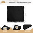 thumbnail image 2 of 36 Pack Black Cloth Napkins Cotton Linen Napkins 16 x 16 Inch Black Napkins Cloth Handmade with Fringe Soft Napkins Cloth Washable Rustic Dinner Napkins Cloth for Wedding Party Dinner Table, 2 of 7