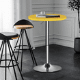 thumbnail image 3 of Magshion 23.6" Round Adjustable Height Bistro Bar Pub Table, Metal Base Pub Table, Yellow, 3 of 8