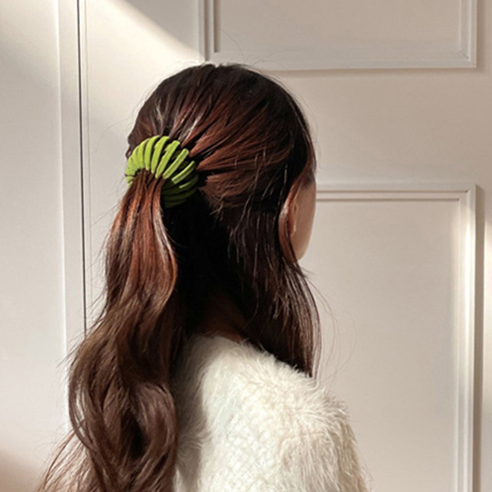 Anvazise Flower Decor Hair Tie Faux Pearl Elegant Beads Bun Hair Ring Hair  Accessories Light Green - Walmart.com