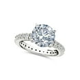 thumbnail image 1 of Brilliant Solitaire and Pave Ring in Platinum, 1 of 2