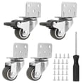thumbnail image 1 of 4PCS/Set Furniture Castors Heavy Duty Casters Stable Swivel Plate Casters L-Shaped Soft Rubber Caster Wheels Sturdy ,Easy to Use, 1 of 7