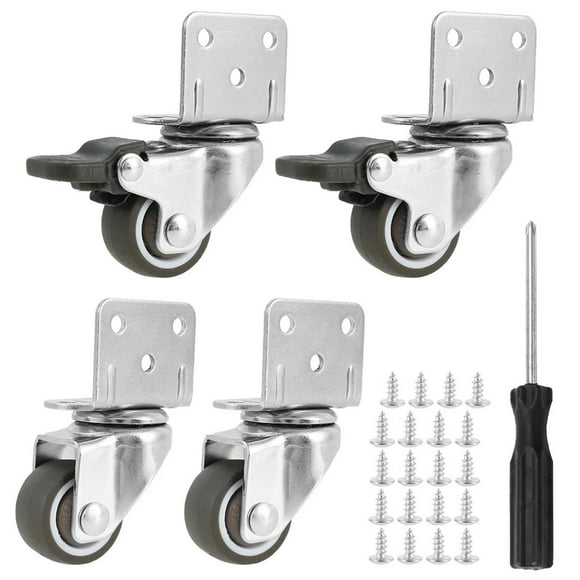 4PCS/Set Furniture Castors Heavy Duty Casters Stable Swivel Plate Casters L-Shaped Soft Rubber Caster Wheels Sturdy ,Superior Material