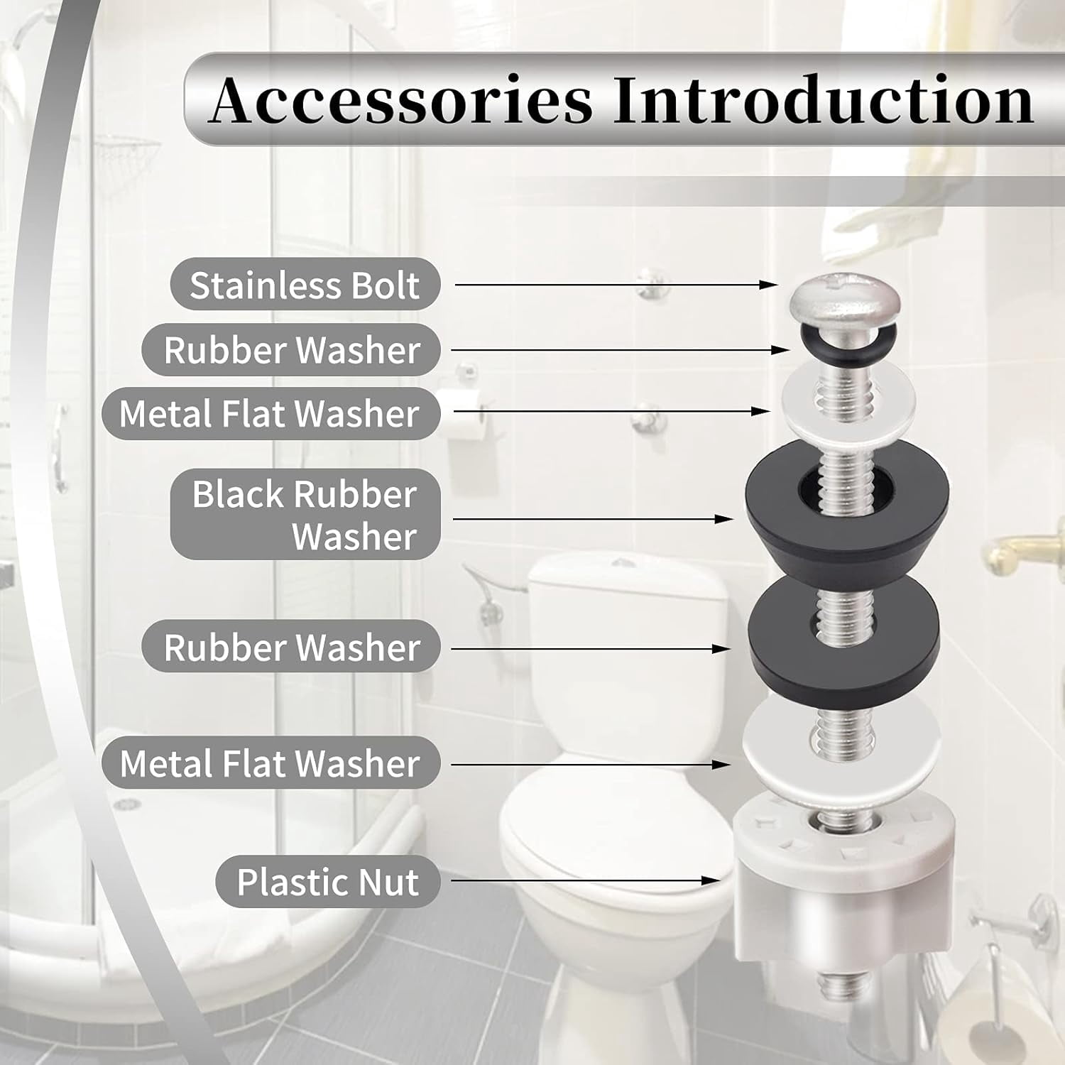 HIBIBUD Universal Toilet Seat Hinge Bolts Kit,Heavy Duty Toilet Bolts ...