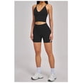 thumbnail image 3 of PISONIC 2 Piece Workout Sets for Women Cross Back V Neck Tank Top Matching High Waist Biker Shorts Gym Sets, 3 of 8
