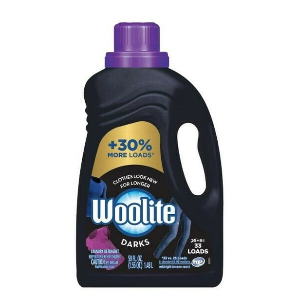 Woolite Dark Care Laundry Detergent, Midnight Breeze Scent, 33 Loads