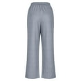 thumbnail image 7 of Womens Dressy Casual Outfits 2 Piece Comfy Cotton Suit Blazer Jacket and Elatic Waisted Wide Leg Pant Sets (XL, Gray), 7 of 7