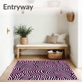 thumbnail image 3 of ODIKA 4'x6' Machine Washable Non-Slip Area Rug, Abstract Wave Ripple Slip Resistant Floor Cover High Traffic Rug with Pad, Pink, 522694, 3 of 8