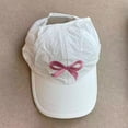 thumbnail image 3 of Grblisyd Girls Bow Tie Baseball Cap Kids Embroidered Hat Adjustable Cotton Travel Sun Hats, 3 of 5
