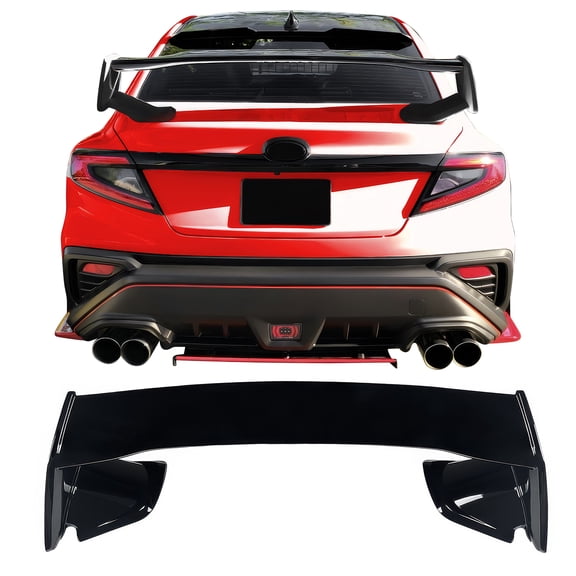 Ikon Motorsports Trunk Spoiler Compatible with 2022-2026 Subaru WRX, STI Style Gloss Black ABS Plastic Rear Trunk Lid Spoiler Wing Lip