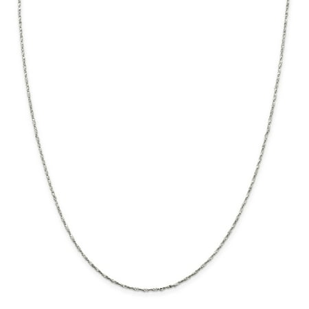 - 925 Sterling Silver 1.2mm Twisted Serpentine Chain Necklace 16 Inch