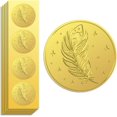 thumbnail image 1 of Sello adhesivo dorado con plumas en relieve, 2 pulgadas, 100 unidades, autoadhesivo, dorado, para relieve., 1 of 9