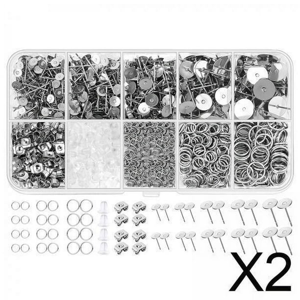 2x Kit De Suministros Para Hacer Pendientes, Fabricación De Joyas DIY Con Accesorios De Caja De Transporte