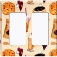 thumbnail image 2 of Metal Light Switch Wall Plate Outlet Cover (Coffee Mocha Espresso Grounds Cookie Sugar Treats Love Caramel Shake - Double Rocker), 2 of 2