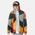thumbnail image 2 of Balery Geometric Cube Pattern Art Sudadera ligera de manga larga con capucha y protección solar UPF 50+ para hombre y mujer, ideal para pesca y running-XX-Large, 2 of 7