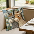 thumbnail image 4 of PLPPYFS Rustic Floral Donkey Pillow Cover 18x18 in, Gifts for Donkey Lovers, Animal Embroidery Square Pillowcase for Living Room, Bed Decor, Patio, Car, Donkeys Country Sofa Cushion Cases, 4 of 6