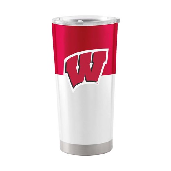 Logo Chair 244-S20T-11 20 oz NCAA Wisconsin Badgers Colorblock Stainless Tumbler