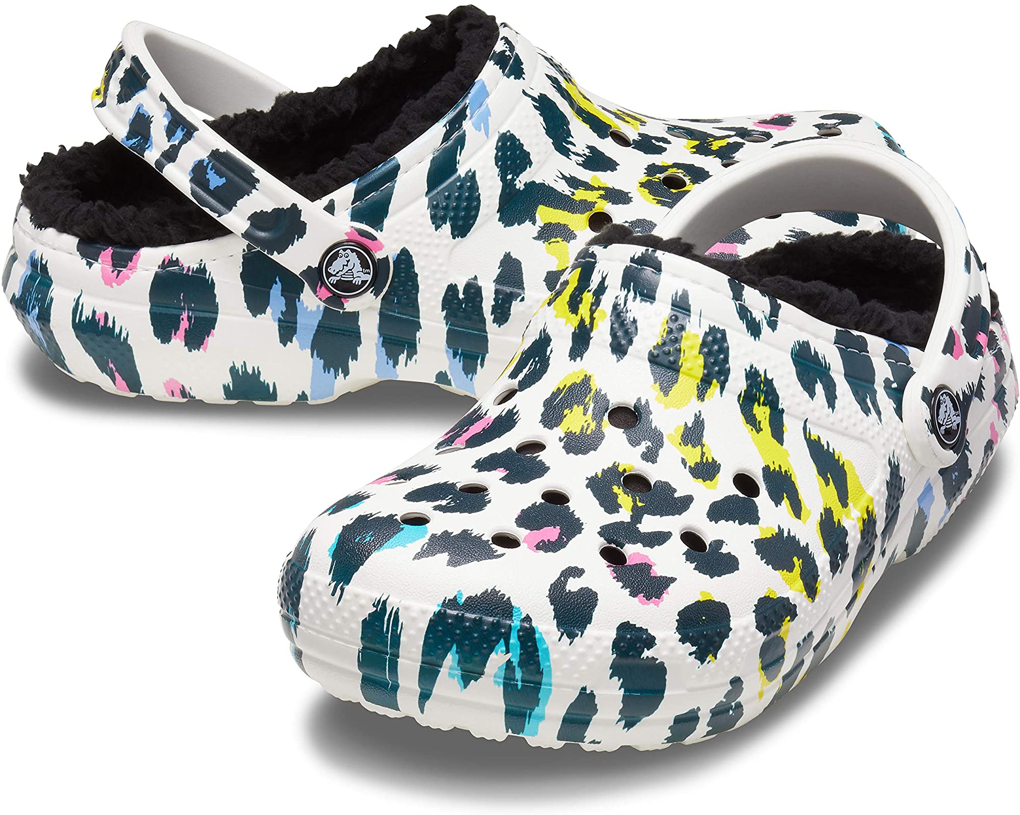 classic lined animal print clog