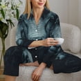 thumbnail image 6 of Pofeuu Moody Ram Portrait Print Womens Pajamas Set Long Sleeve Sleepwear Button Down Nightwear Soft Pj Lounge Sets Button Down Pajamas Women-XX-Large, 6 of 7