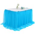 thumbnail image 1 of Table Tutu Skirt Home Textile Wedding Events Party Dining Decorations,Table Dress Birthday Party Halloween Dessert Table Solid mesh Pleated Table Cloth,280*76cm, 1 of 5