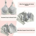 thumbnail image 2 of BIMEI Women’s Lace Pocket Bra for Breast Forms | Mastectomy Prosthesis Bra with Underwire & Sheer Lace | Ideal for Silicone Breast Forms, White, 34, 2 of 4