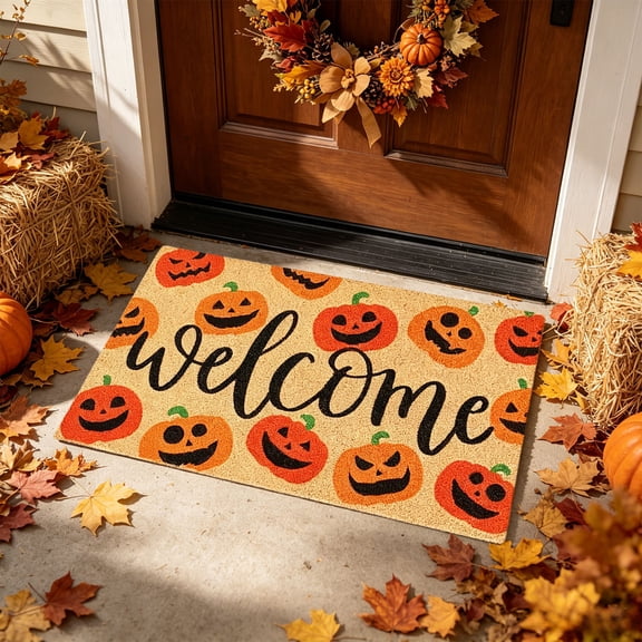 FEOLGEHLY Halloween Front Door Mat, Bathroom Mats, Door Mat Outside Entrance, Floor Mats, Halloween Decorations Outdoor Indoor, Bath Mat, Floor Mat for Kitchen Bathroom Doorway 15.7 × 23.6 in (A)