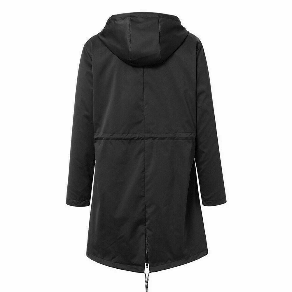 Emmababy Womens Waterproof Jackets with Hood Plus Size Long Raincoats Quick Dry Outdoor Coat - image 2 of 3