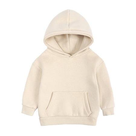 

Youmylove Toddler Boys Girls Pullover Fleece Sweatshirt Children Solid Plus Babies Hooded Color Top Coat Girls Tops Children Clothing