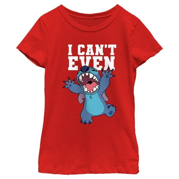 Girl's Lilo & Stitch I Can't Even Stitch  Graphic Tee Red Small