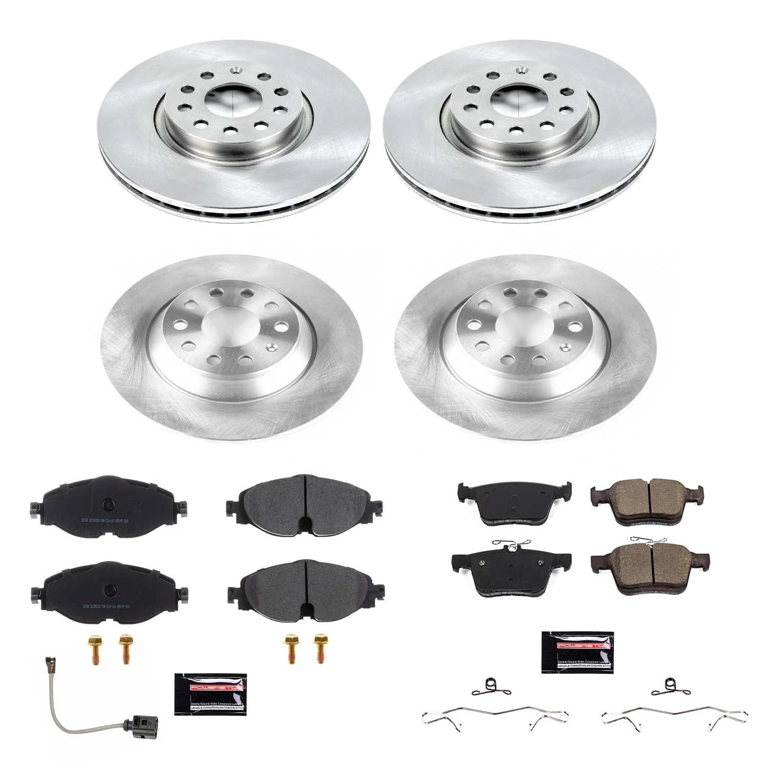 PowerStop Front and Rear Stock Replacement Brake Pad and Rotor Kit Fits: AUDI Select Models KOE7278