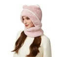 thumbnail image 5 of Uandlove Fleece Lined Bear Ear Winter Hat for Adults, Warm Windproof Unisex One-Size with Face Cover/Neck Gaiter (Light Pink), 5 of 7