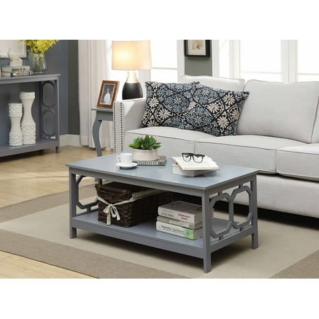 Convenience Concepts Omega Coffee Table with Shelf, Gray
