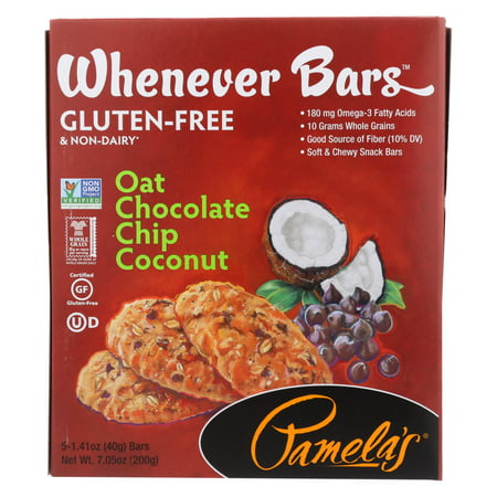 Pamela's Products - Oat Chocolate Chip Whenever Bars - Coconut - Case of 6 - 1.41 (Best Way To Store Chocolate Chips)