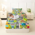 thumbnail image 4 of Manfei Boys City Map Twin Sheets,Cartoon Buildings Bedding,Gray,3-Piece,1 Fitted Sheet and 1 Pillowcase, 4 of 6