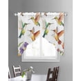 thumbnail image 3 of Spring Floral Swag Valances for Windows, Birds Summer Botanical Flowers Pastoral Rod Pocket Sheer Valances for Small Windows, Swag Toppers Light Filtering for Kitchen Living Room 2 Panels 28''x36'', 3 of 6