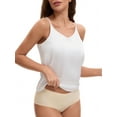 thumbnail image 4 of INSPIRE CHIC 3 Choise for Women's Square or V Neck Cami Vest Wide Strap Light Loose Fit Sleeveless Tank Camisole S White Y1, 4 of 5