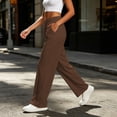 thumbnail image 6 of Yyeselk Women Wide Leg Yoga Pants with Pockets Loose Fit High Waist Drawstring Casual Stretch Cozy Fall Trousers for Walking Working Coffee XL, 6 of 6