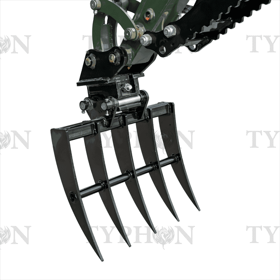 TYPHON Mini Excavator Steel Rake Attachment for 2–3 Ton TERROR XXV Diggers | Compact Landscaping Tool