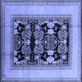 thumbnail image 1 of Ahgly Company Indoor Square Oriental Blue Industrial Area Rugs, 4' Square, 1 of 4