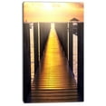 thumbnail image 2 of Pont de Mer avec Réflexion du Coucher de Soleil - Impression sur Toile, 2 of 3
