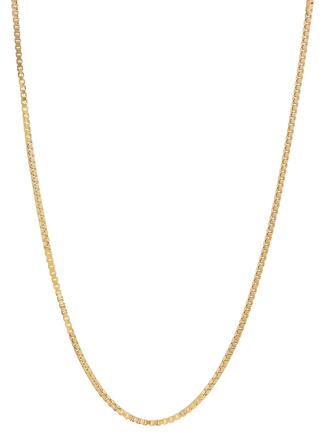 Gold Plated Box Chain 1.9mm New Solid Square Link Necklace 