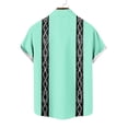thumbnail image 4 of TKKCS Mens Vintage Bowling Shirts- Short Sleeve Casual Vacation Lightweight Cuban Collar Beach Breathable Button Down Shirts Mint Green Size S, 4 of 5
