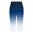 thumbnail image 4 of CLOISE Womens Capri Pants Athletic With Pockets Workout Capris Lounge Joggers Pull On Elastic Waist Sweatpants Athletic Cropped Pants Soft Stretchy Yoga Capris Gradient Color Blue, 4 of 6