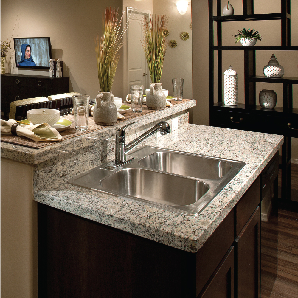 Houzer Glowtone 33 in Stainless Steel Topmount 3-hole 50/50 Double Bowl 8 in Deep Kitchen Sink - 3322-8BS3-1