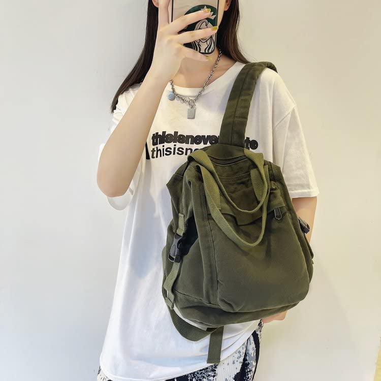Omlopp Small Boho Canvas Backpack for Women Vintage Style  display picture 1