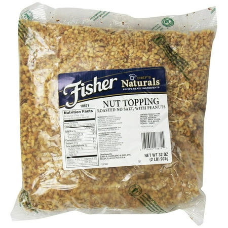 3 PACKS : Fisher Nut Topping, Roasted No Salt, 30% Peanuts, 2-Pound